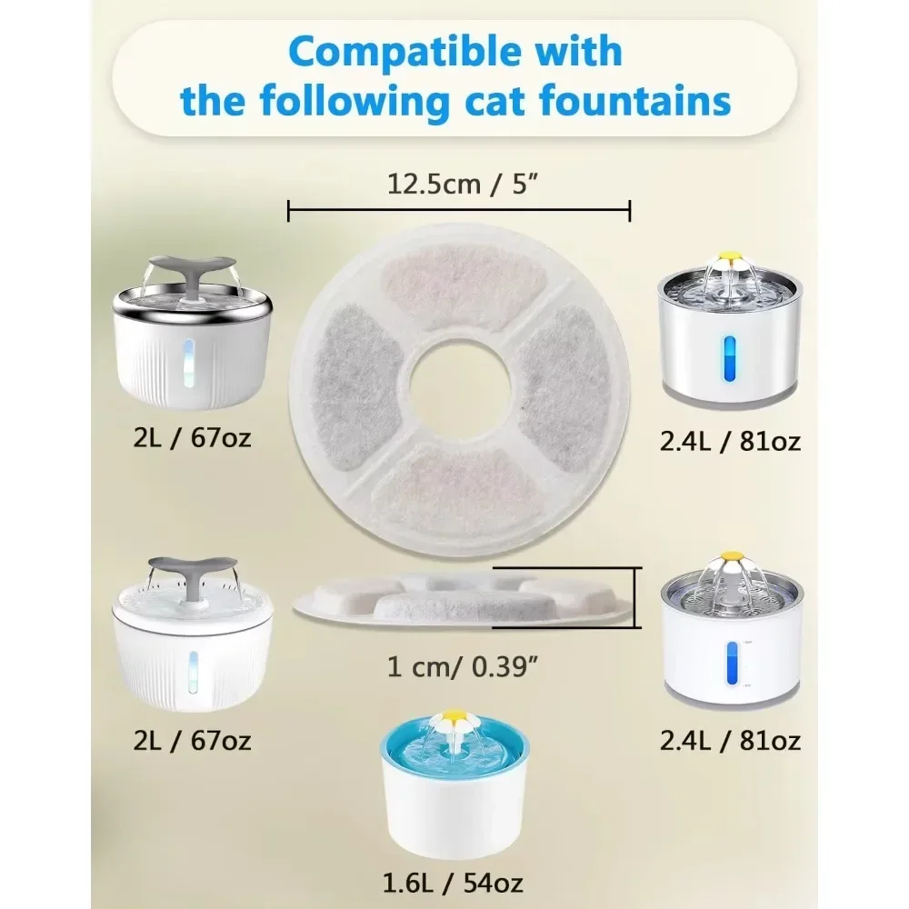 Universal Fountain Replacement Filters (6-Pack)