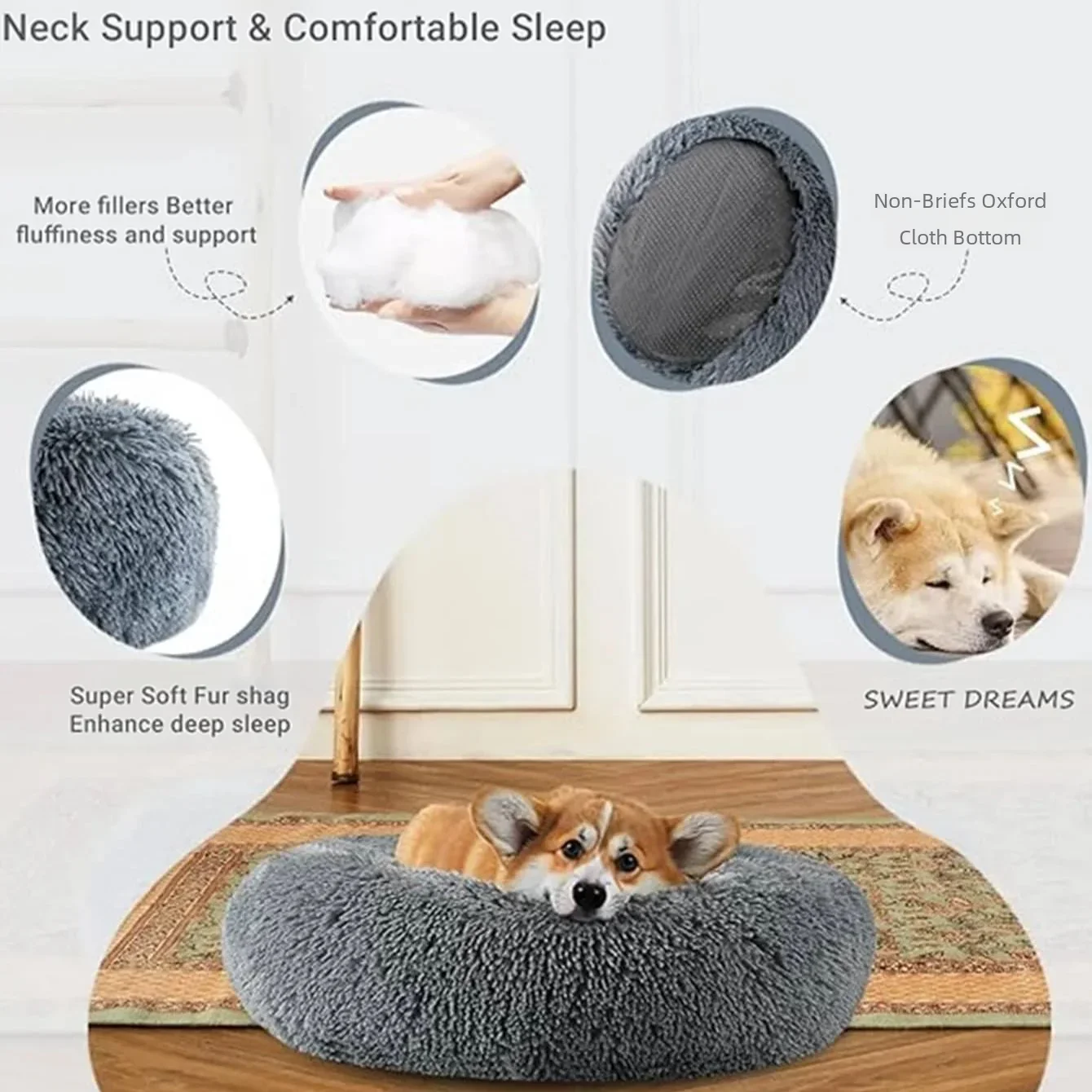 Calming Donut Cat Bed — view 4